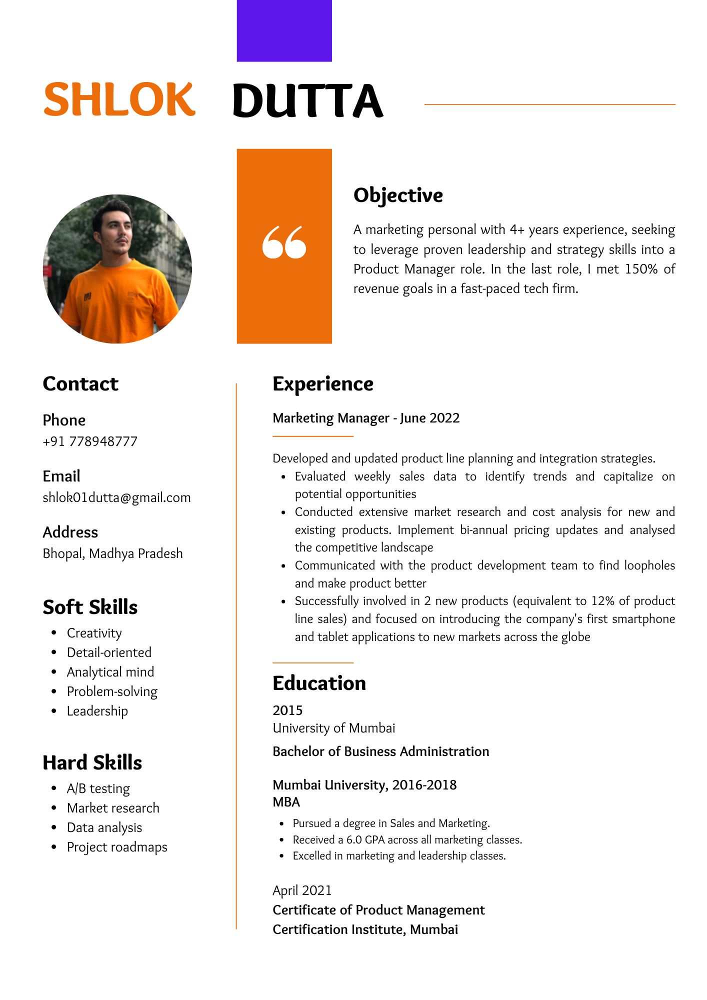 Associate Product Manager Resume Tips And Strategies   White Blue And Yellow Modern Resume 1 8qNf2VB 